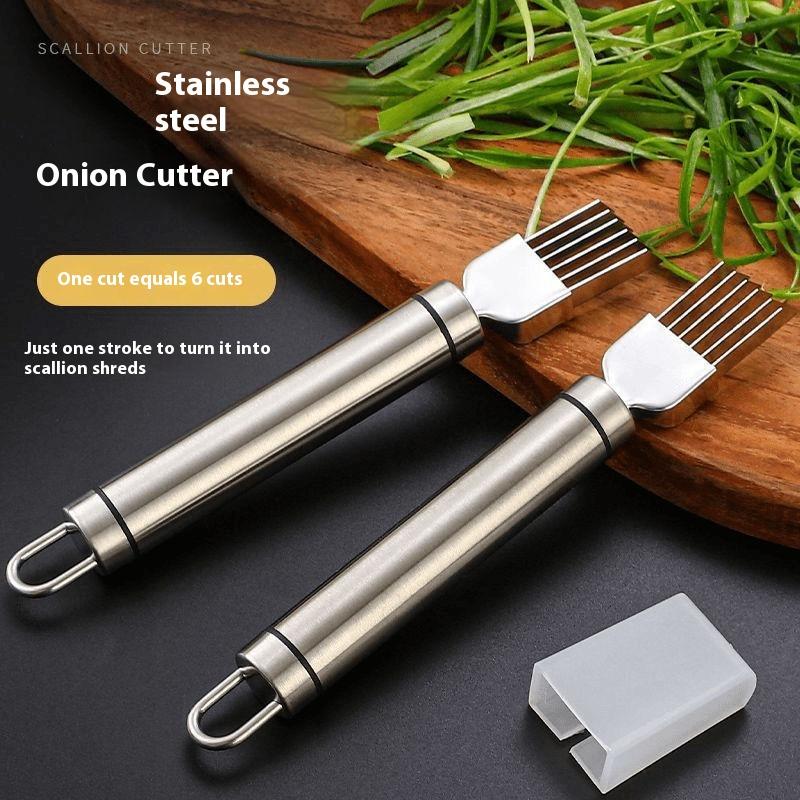 Onion Holder Slicer - Stainless Steel Shred Silk The Knife