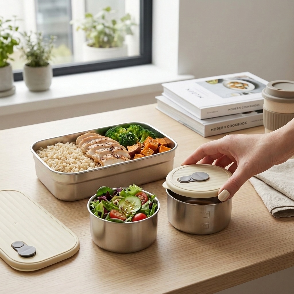 Meal Preparation - Microwave Safe 304 Stainless Steel Bento