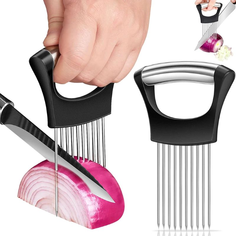 Stainless Steel Onion Cutter H - Onion Holder Slicer review and price