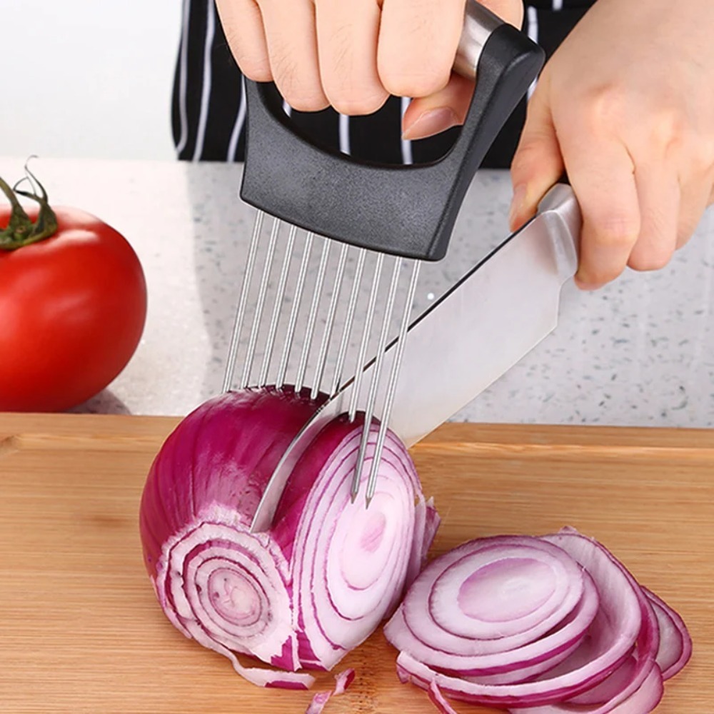 Stainless Steel Onion Cutter H - Onion Holder Slicer review and price