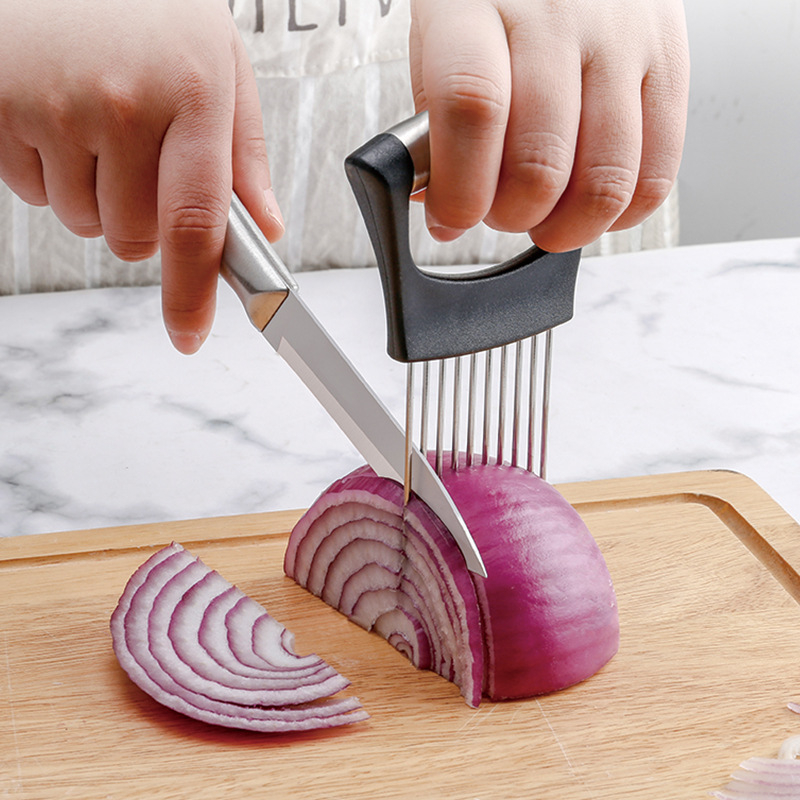 Stainless Steel Onion Cutter H - Onion Holder Slicer review and price