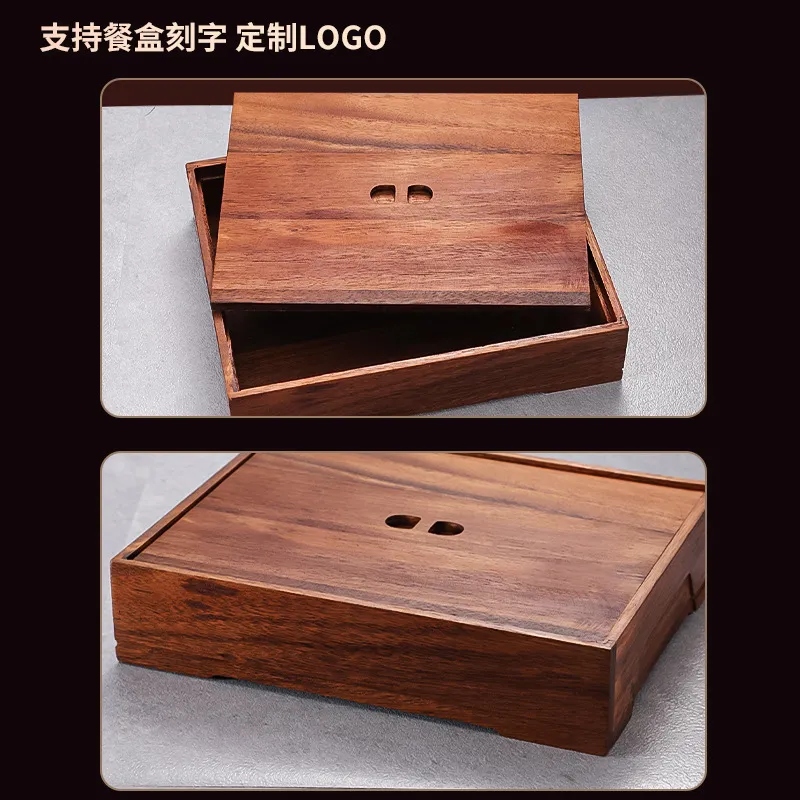 Black Walnut Bento Box with Di - Meal Prep Korean review and price
